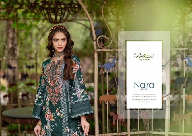 Naira Vol 69 By Belliza Printed Cotton Dress Material Wholesale Clothing Distributors In India
